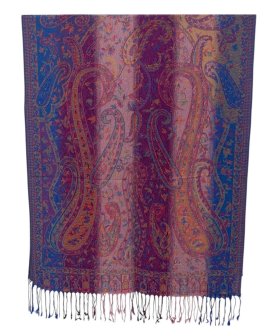 Rainbow Paisley Pashmina Blue