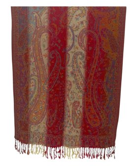Rainbow Paisley Pashmina Red