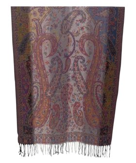 Rainbow Paisley Pashmina Black