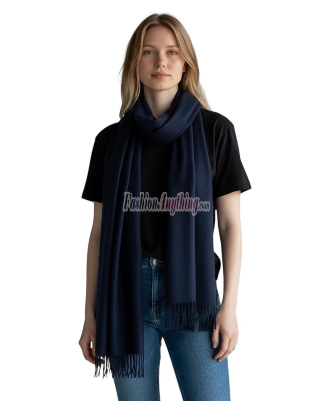 (image for) Winter Cashmere Feel Wrap Navy