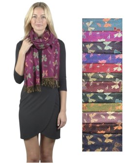 Bowknot Pattern Pashmina SF24139 1 DZ, Asst. Color