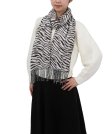 (image for) Cashmere Feel Zebra Scarf Brown