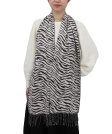 (image for) Cashmere Feel Zebra Scarf Brown