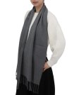 (image for) Cashmere Feel Solid Scarf Dark Grey