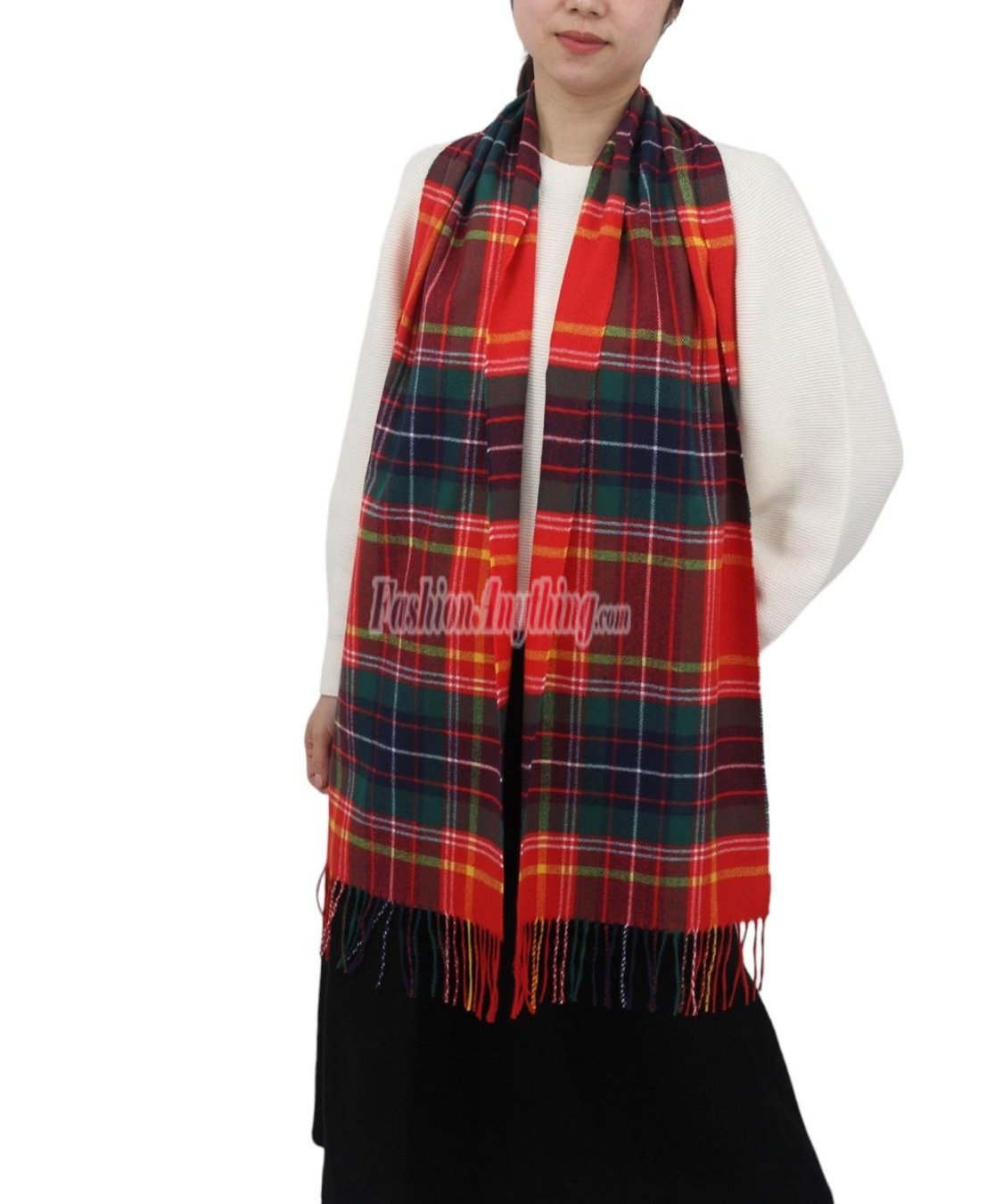 (image for) Cashmere Feel Classic Scarf Red/Green/Yellow