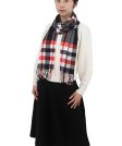 (image for) Woven Cashmere Feel Classic Scarf BK/WT/Red