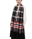 (image for) Woven Cashmere Feel Classic Scarf BK/WT/Red