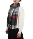 (image for) Woven Cashmere Feel Classic Scarf Black/Grey/Burgundy