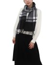 (image for) Woven Cashmere Feel Checker Scarf BK/WT