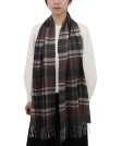 (image for) Woven Cashmere Feel Checker Scarf Brown /Black