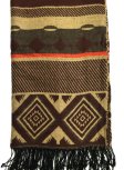 (image for) Stripe Diamond Pattern Blanket Poncho Wrap Brown