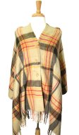 (image for) Plaid Blanket Wrap Beige