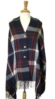 (image for) Plaid Blanket Wrap Navy