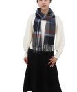 (image for) Cashmere Fell Scarf Navy/Grey/Orange
