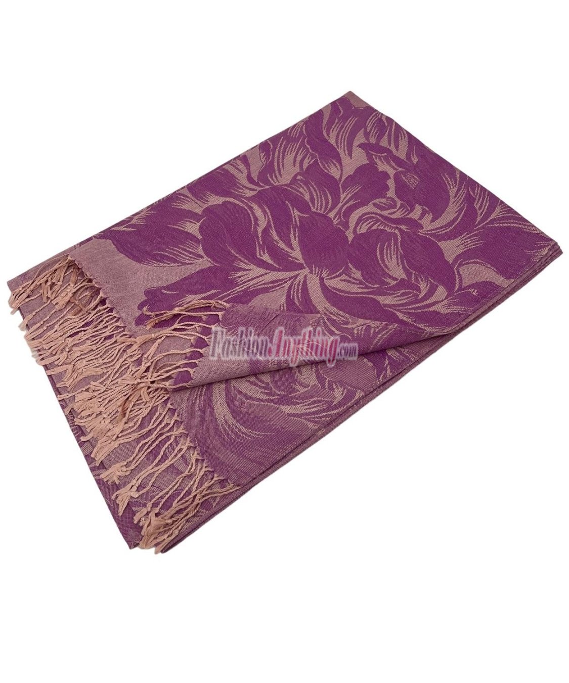(image for) Peony Pattern Pashmina Violet Red