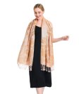 (image for) Peony Pattern Pashmina Tan