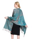 (image for) Peony Pattern Pashmina Teal