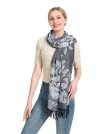(image for) Peony Pattern Pashmina Grey