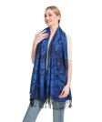 (image for) Peony Pattern Pashmina Royal Blue