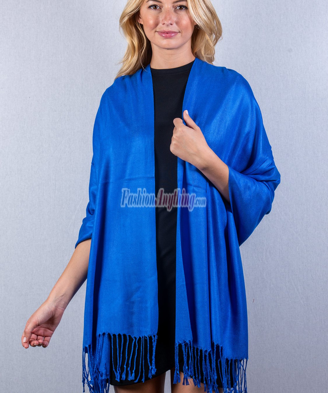 (image for) Silky Soft Solid Pashmina Scarf Royal Blue