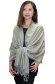 (image for) Silky Soft Solid Pashmina Scarf Sage Green
