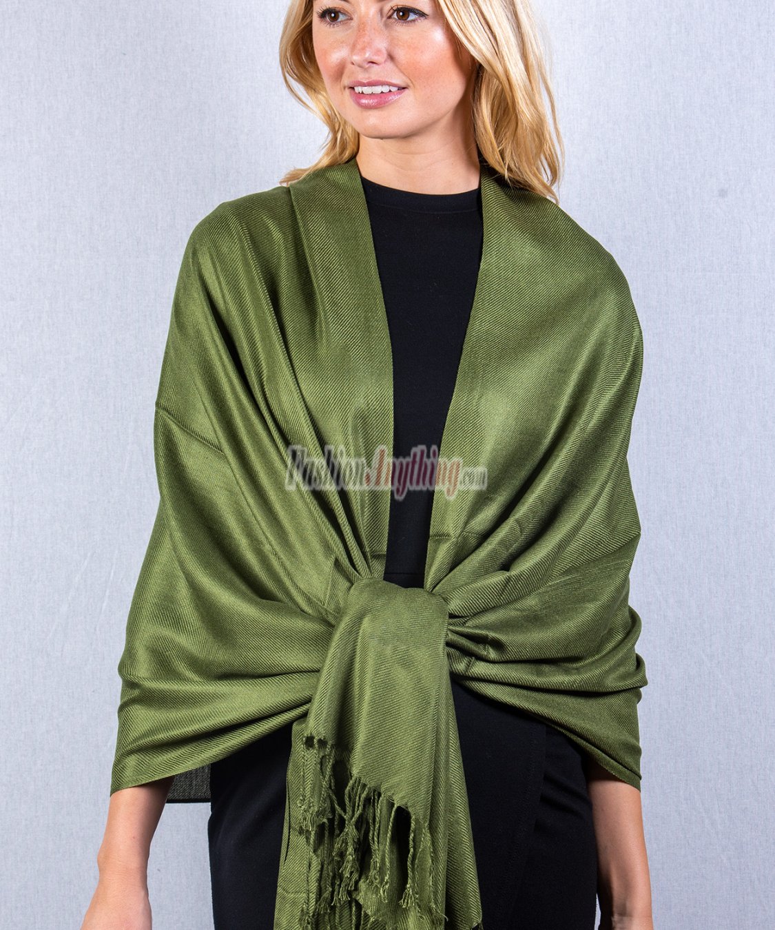 (image for) Olive Solid Pashmina Scarf