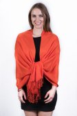 (image for) Silky Soft Solid Pashmina Scarf Orange Red