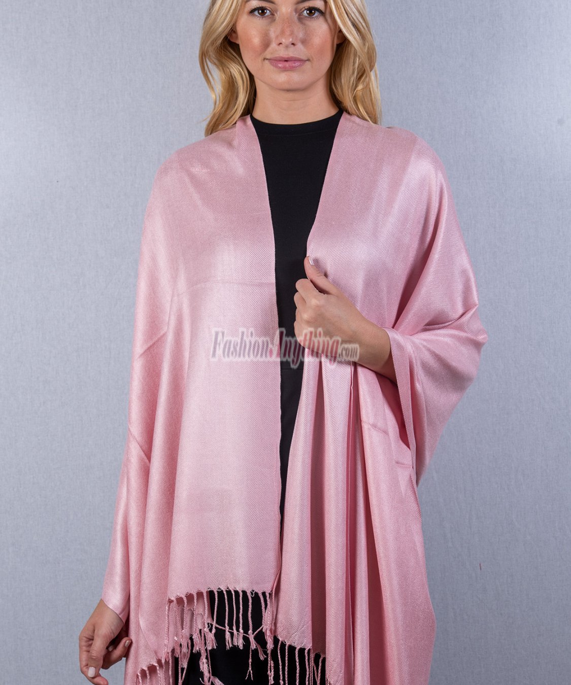 (image for) Silky Soft Solid Pashmina Scarf Peach Pink