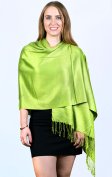 (image for) Silky Soft Solid Pashmina Scarf Apple Green NEW