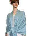 (image for) Silky Soft Solid Pashmina Scarf Powder Blue