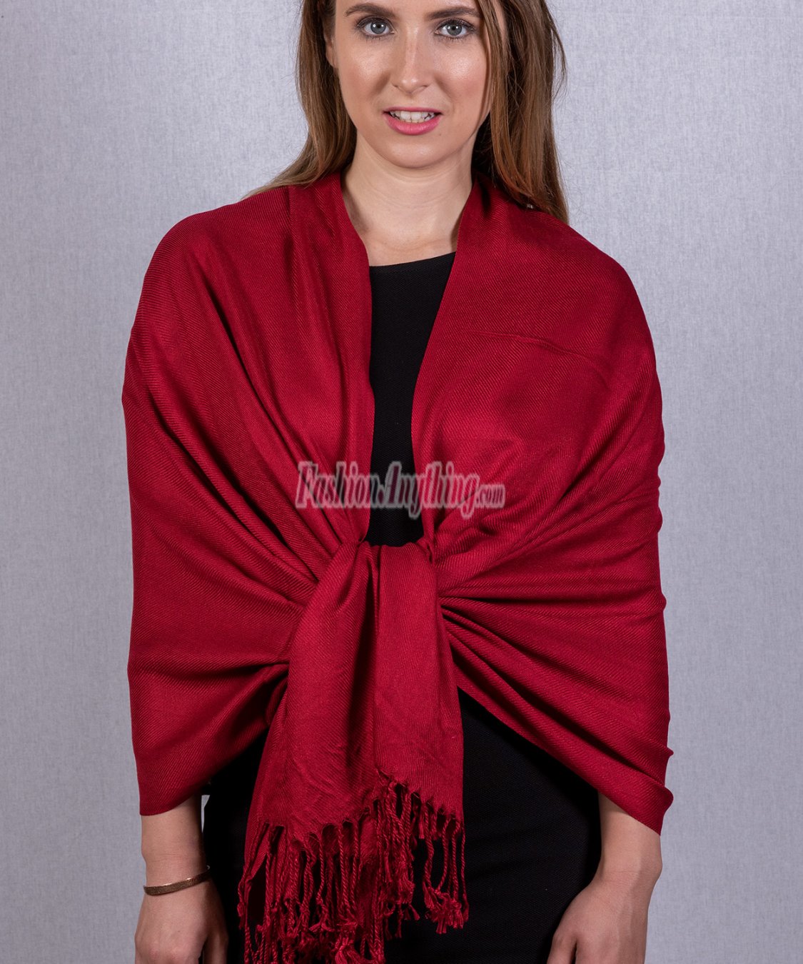 (image for) Silky Soft Solid Pashmina Scarf Burgundy