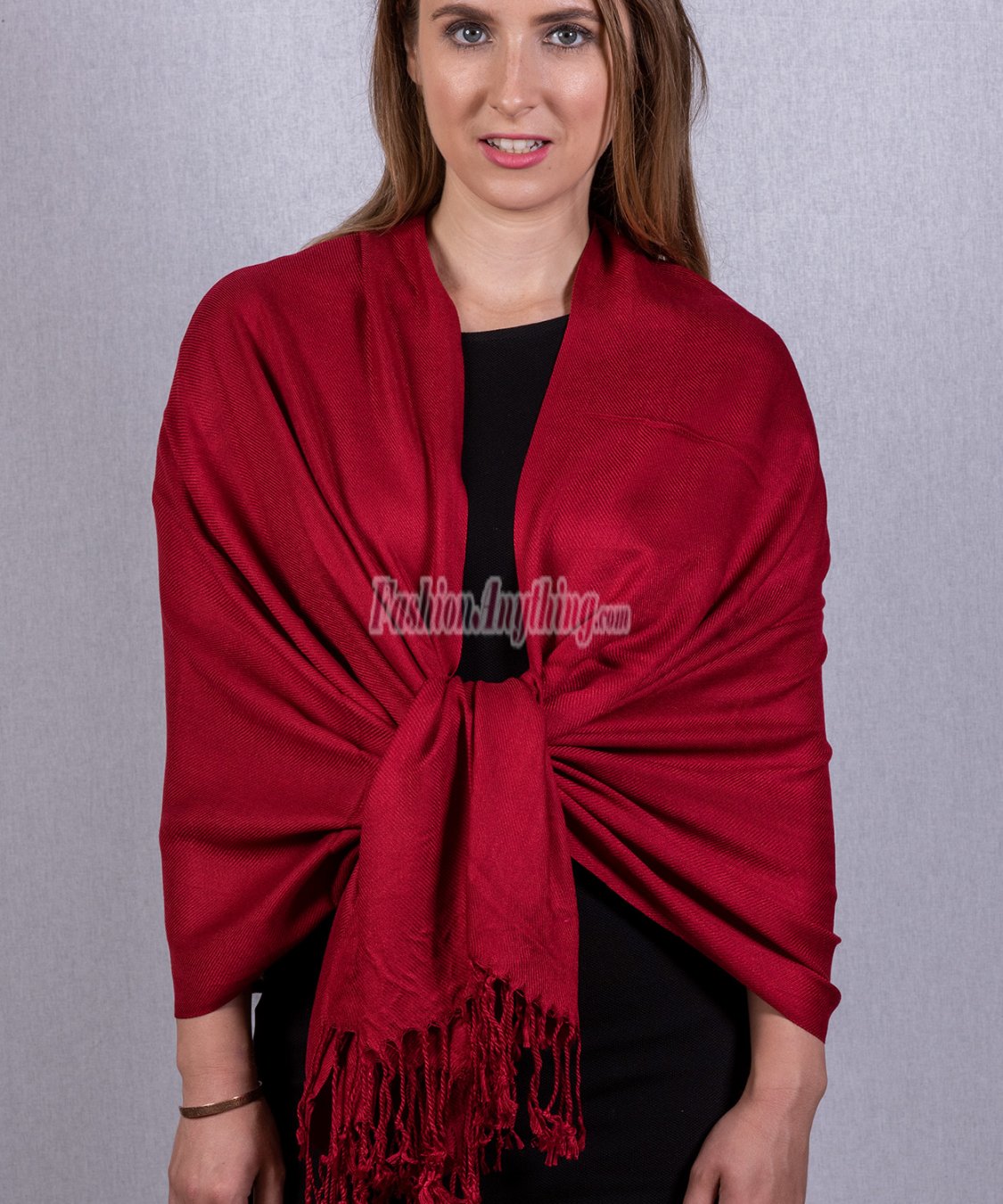 (image for) Silky Soft Solid Pashmina Scarf Burgundy