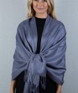 (image for) Silky Soft Solid Pashmina Scarf Dark Grey