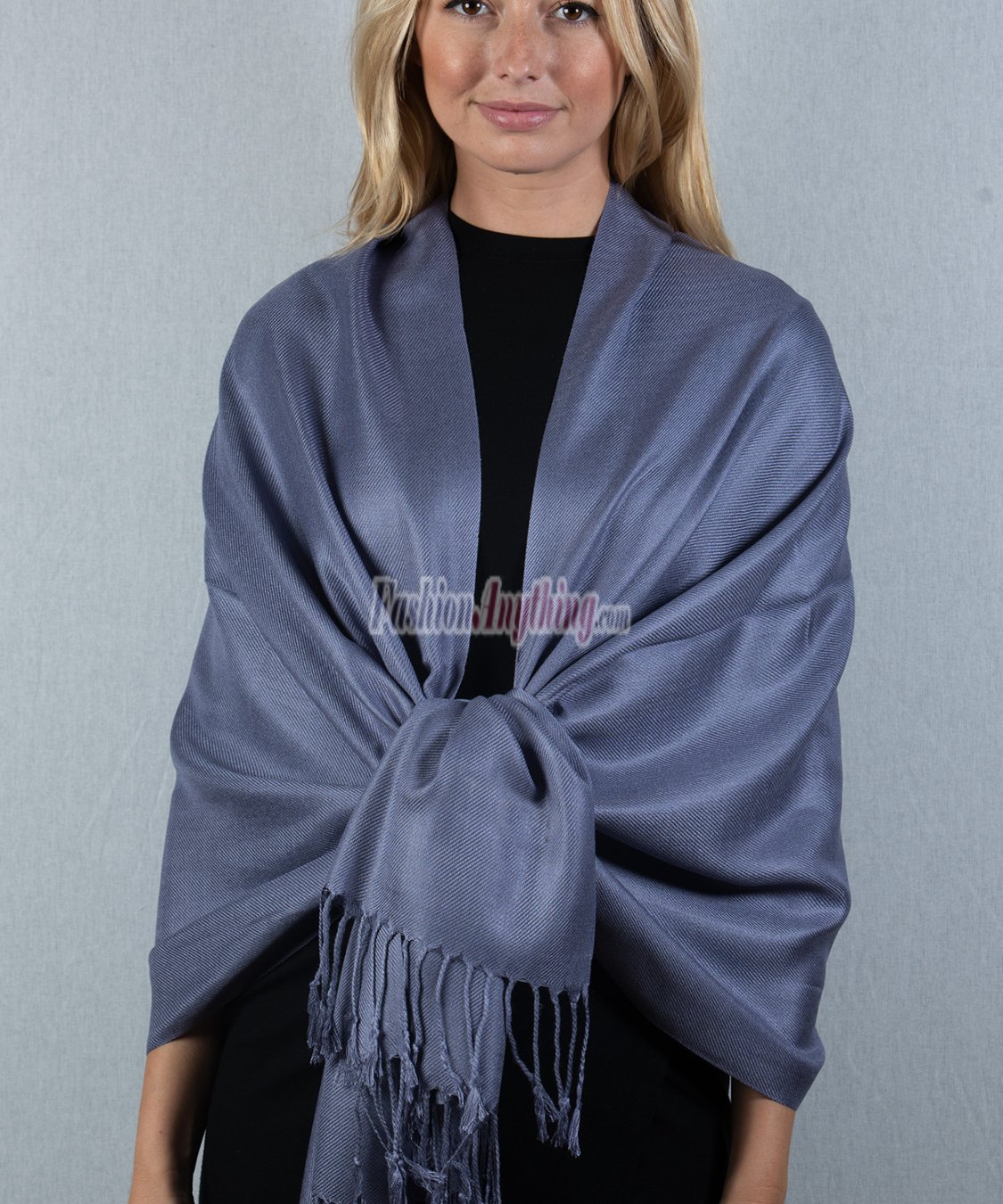 (image for) Silky Soft Solid Pashmina Scarf Dark Grey