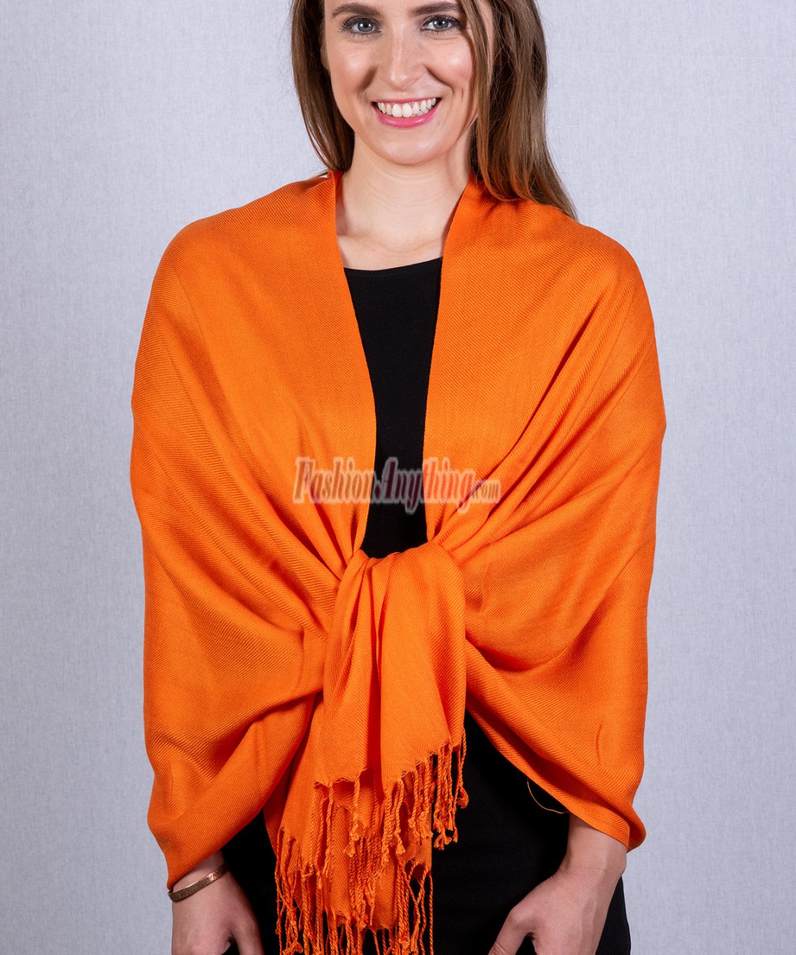 (image for) Silky Soft Solid Pashmina Scarf Orange