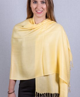 (image for) Silky Soft Solid Pashmina Scarf Yellow