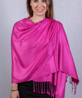 Silky Soft Solid Pashmina Scarf Fuchsia