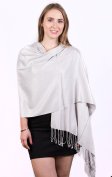 (image for) Silky Soft Solid Pashmina Scarf Silver