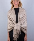 (image for) Silky Soft Solid Pashmina Scarf Honey Khaki