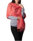 (image for) Silky Soft Solid Pashmina Scarf Coral