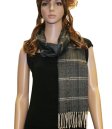 (image for) Woven Cashmere Feel Plaid Scarf #14-01 Charcoal