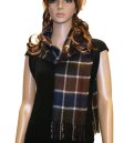 (image for) Woven Cashmere Feel Checker Scarf A51 Brown / Navy