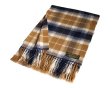 (image for) Cashmere Feel Plaid Scarf Navy/Camel