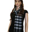 (image for) Woven Cashmere Feel Square Design Scarf A7 Black / Grey