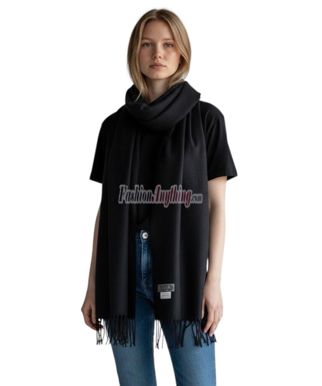 (image for) Winter Cashmere Feel Wrap Black