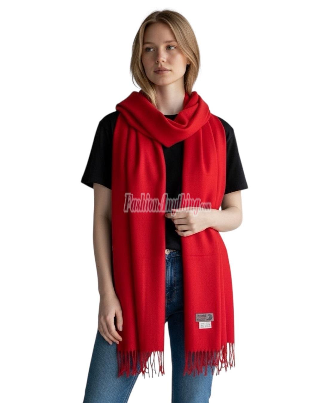 (image for) Winter Cashmere Feel Wrap Red