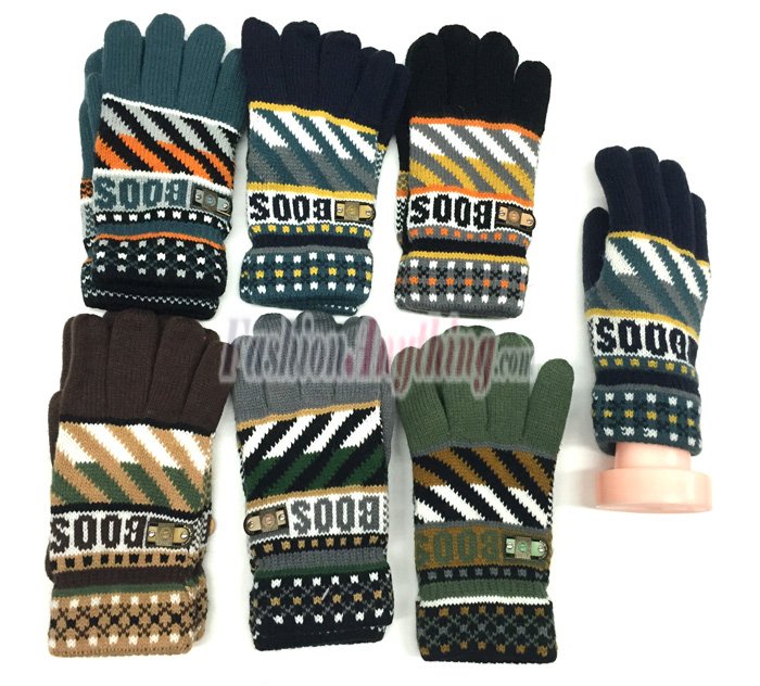 (image for) Wool Knitted Winter Gloves 1dz (12 pairs) Assorted B5042