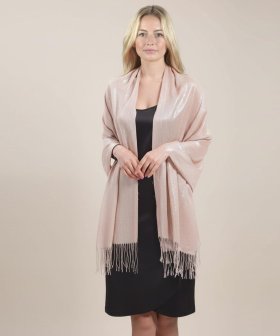 Sparkly Metallic Shawls Wraps Rose Gold