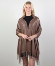 (image for) Sparkly Metallic Shawls Wraps Brown