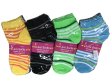 (image for) Women Colored Strip Socks Dozen (12 Pairs) - Assorted Color